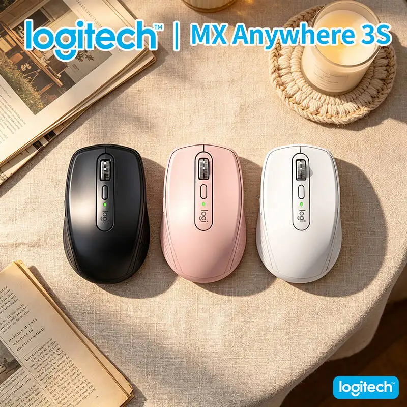 Logitech MX Anywhere 3S Creator Mouse - 8000 DPI Darkfield, MagSpeed Scroll, Silent Click, Multi-OS Support for Design