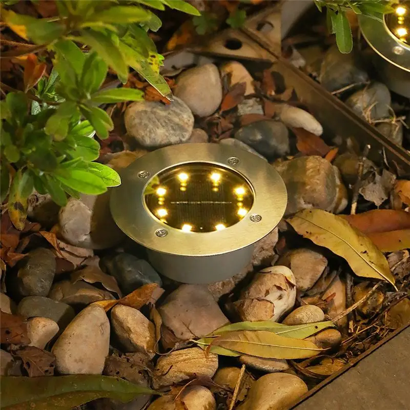 A25I-أضواء أرضية تعمل بالطاقة الشمسية في الهواء الطلق مصباح LED مقاوم للماء لحديقة ساحة خطوة والممشى أضواء LED بيضاء دافئة للطاقة الشمسية سهلة في #5