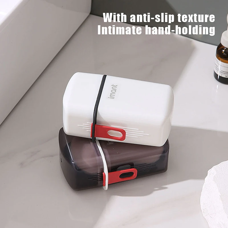 Drainable Soap Case Storage Dishes Bathroom Drain Tray Travel Portable Soap Box With Lid Sealed Leak Proof For Outdoor Container