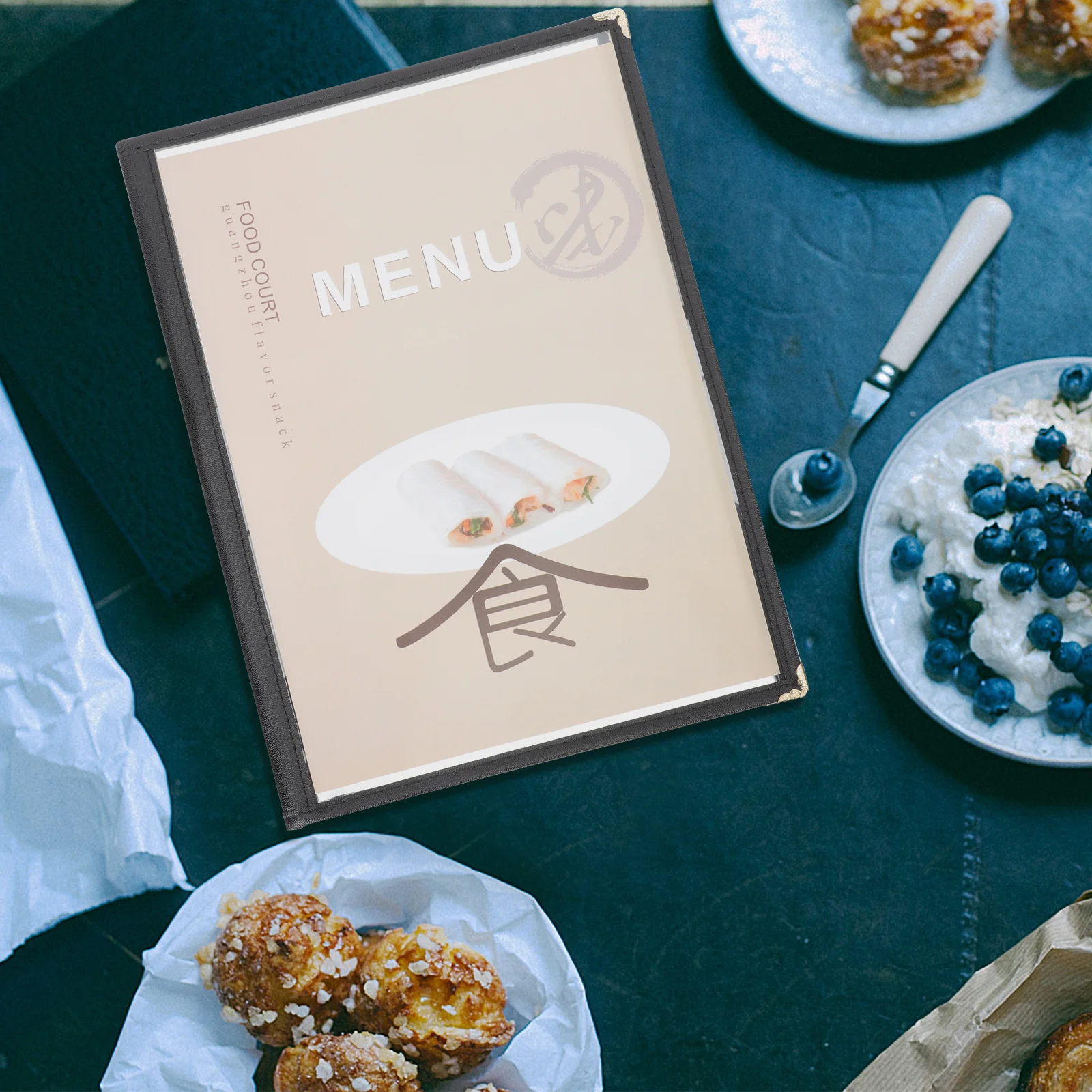 حامي قائمة المطاعم غطاء PVC شفاف متين مقاوم للزيت المائي وصفة كتاب مجلد فندق بار القائمة الغطاء الواقي #6