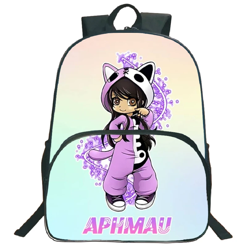 Cartoon Aphmau Printed School Bags for Boys Boys Nylon Lightweight Backpack Women Travel Bags Large Capacity Backpack Laptop Bag