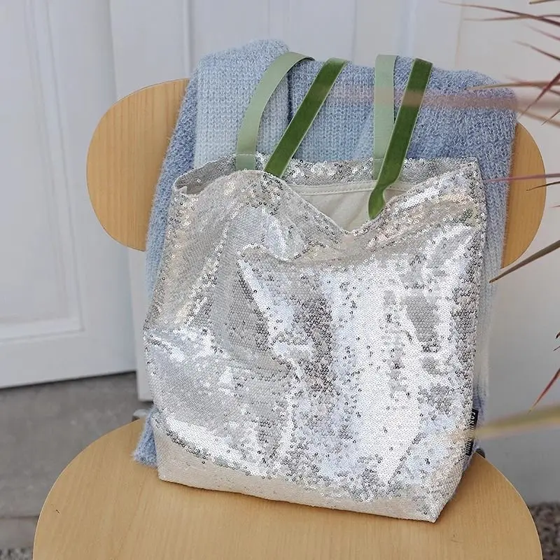 

Женская большая сумка Fsahion, летняя сумка через плечо с блестками, вместительная сумка, универсальная маленькая свежая сумка