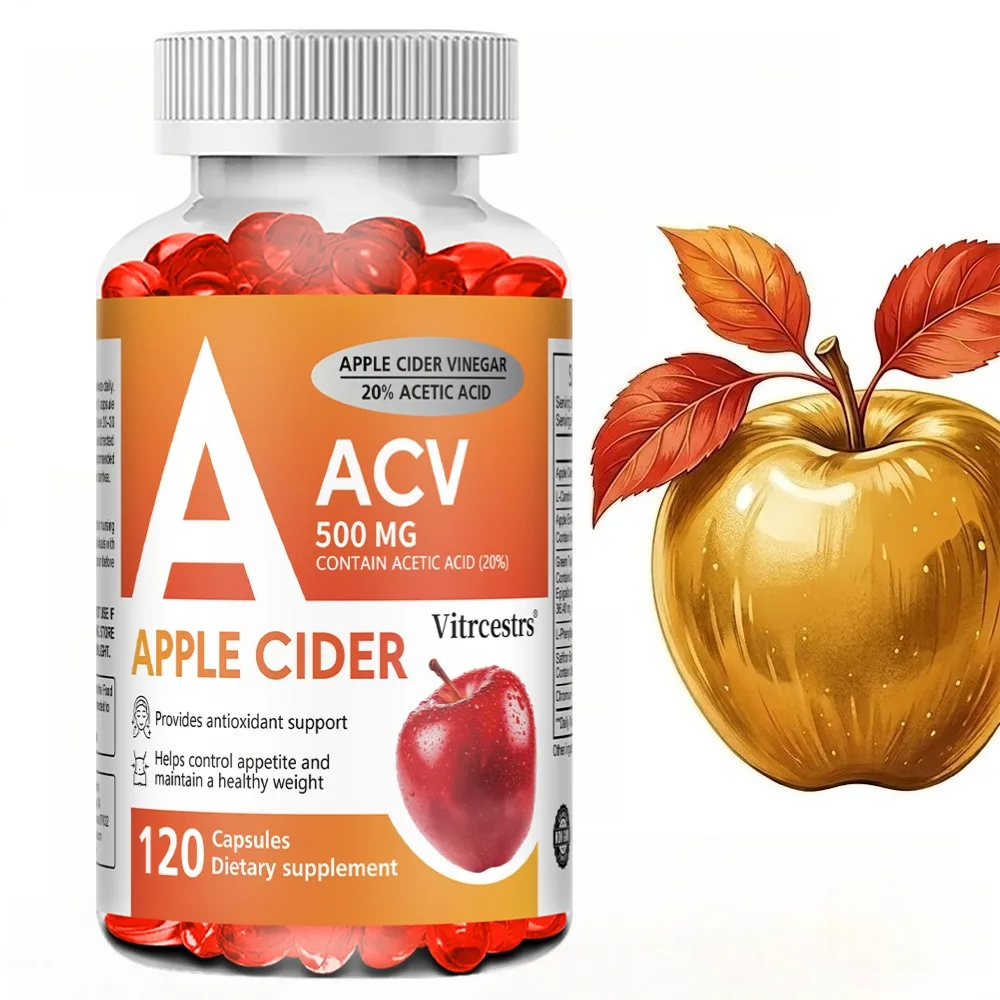 

Apple Cider Vinegar Capsules - 500mg, Help Suppress Appetite, Balance The Digestive System, and Promote Metabolism