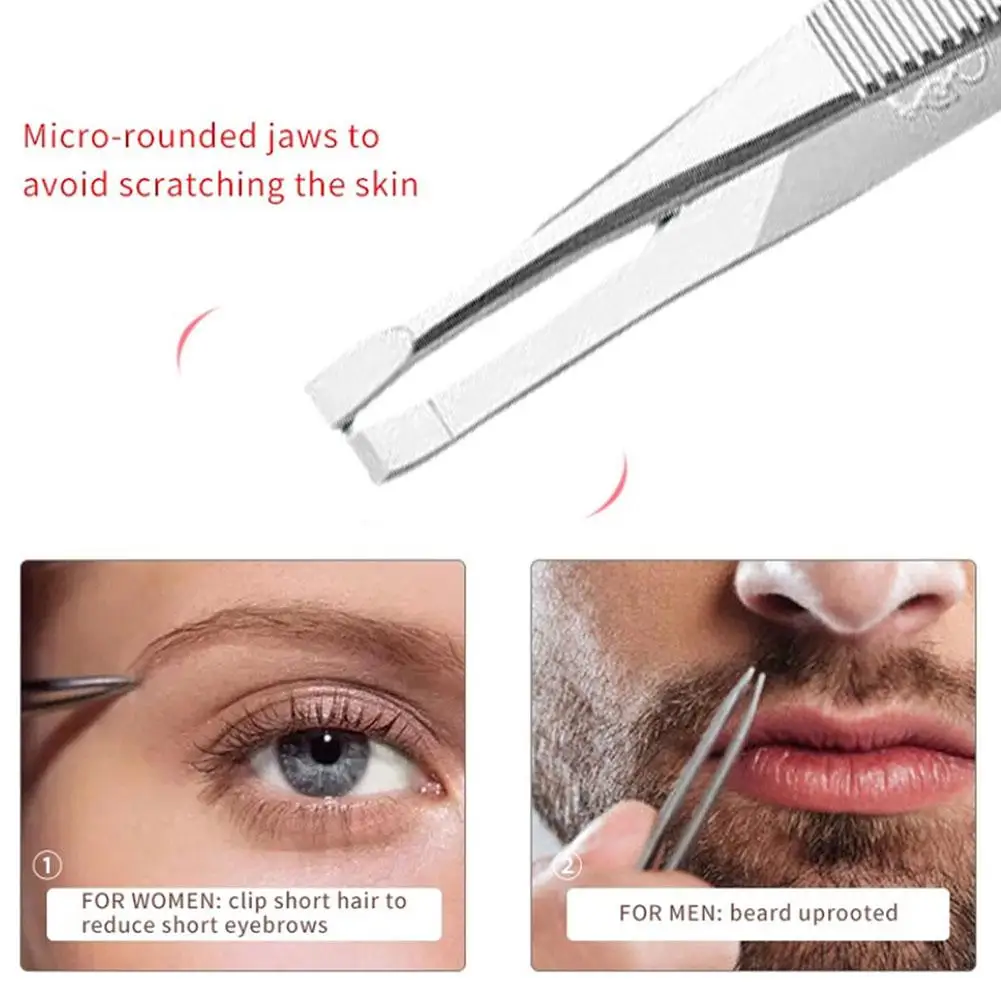 Professional Stainless Steel Hair Removal Clip Eyebrow Tip Slant Beauty Face Tool Hair Remover Tweezers Makeup V3T6