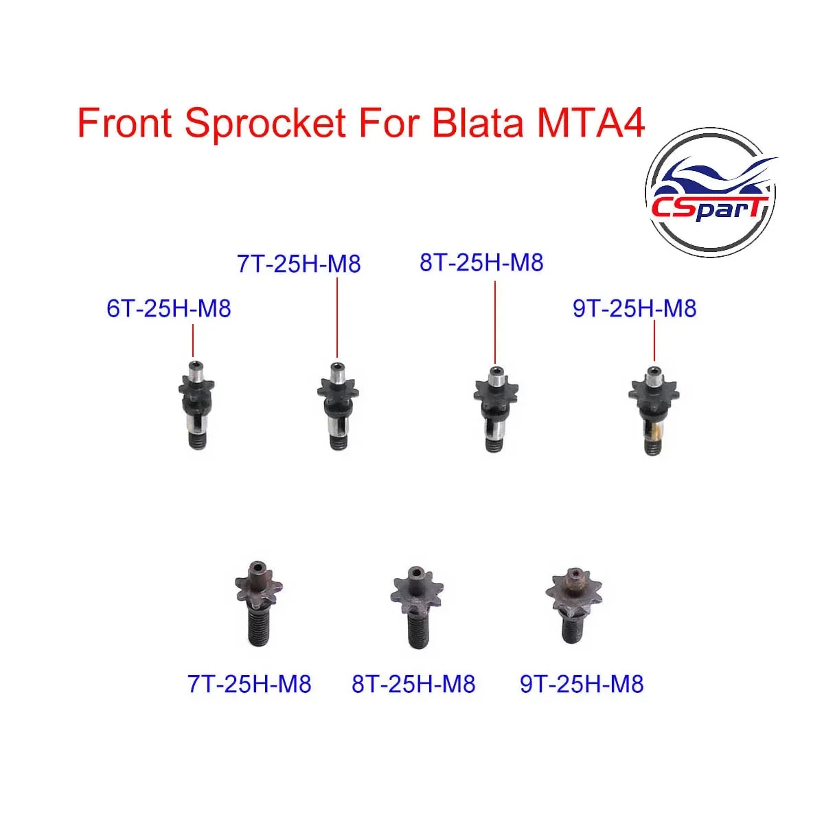 6 7 8 9 6T 7T 8T 9T Tooth Front Pinion Sprocket 39CC Water Cooled B1 MT A4 Mini Moto Bike 25H 6MM Chain 8MM Thread