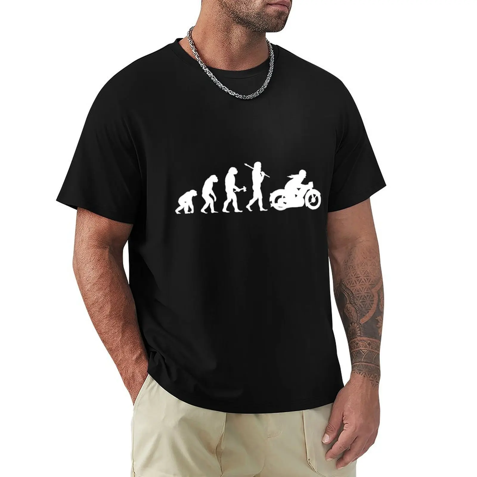 

Classic Vintage Motorcycle Rider Evolution T-Shirt Independence Day Short Sleeve T-Shirt