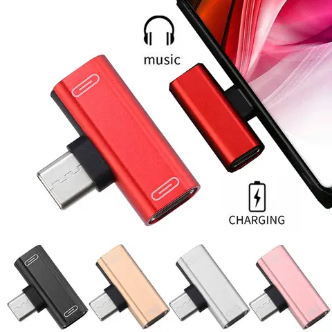 Tipo c para duplo tipo c adaptador de fone de ouvido conversor de carregamento do telefone aux música áudio play plug para huawei xiaomi usbc cabo divisor