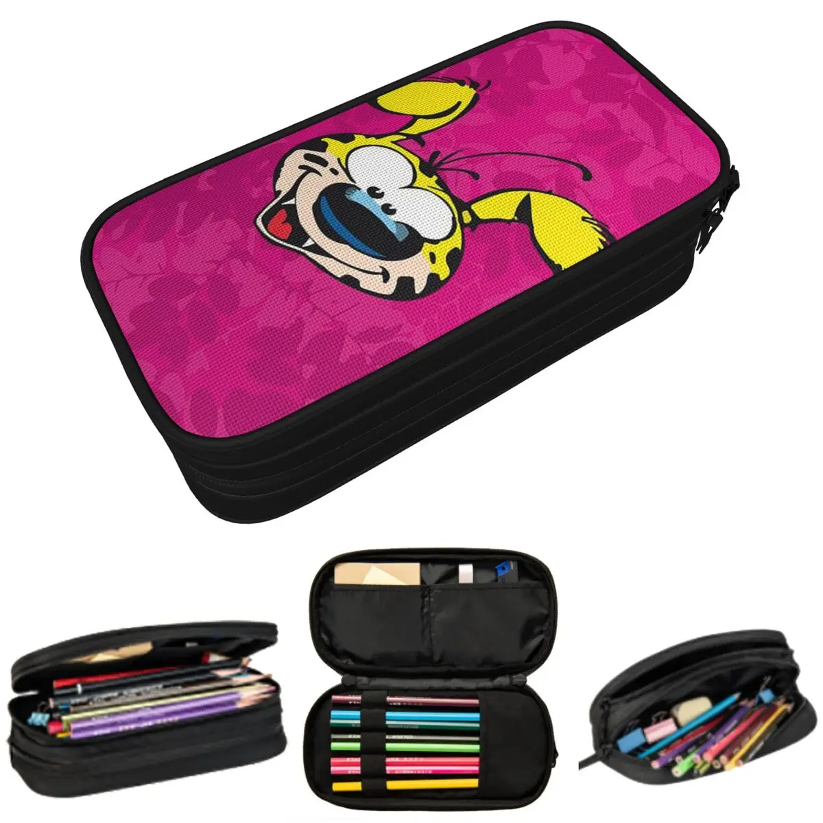 Marsupilami Face Pencil Case for Students Gifts Pen Box Pencil Bag Stationery Supplies Pen Holder Bag