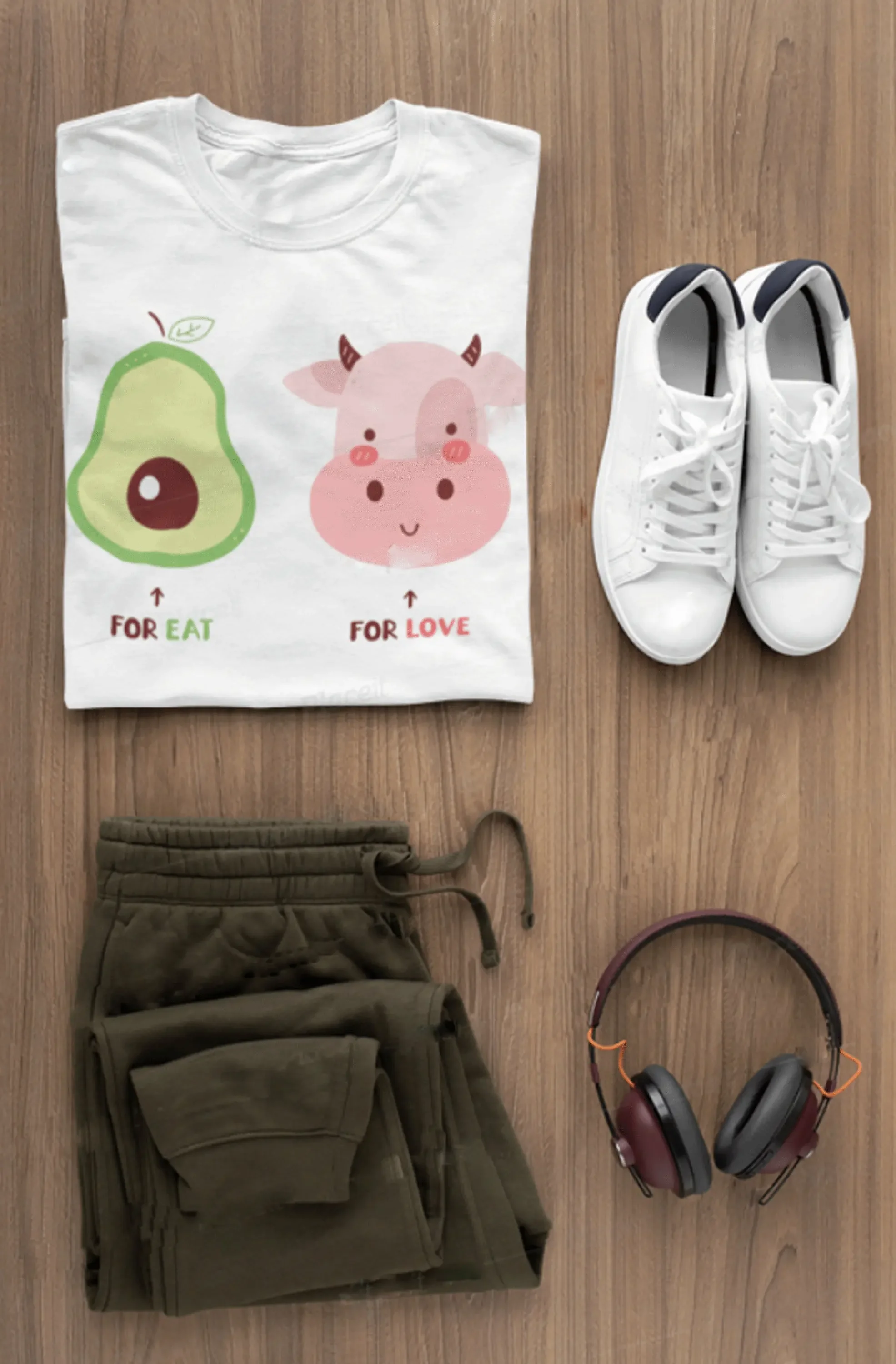 Vegetarian T Shirt Avocado and Cow 4 Color Choice Vegan Veggie shirts Aesthetic Clothing s for Her