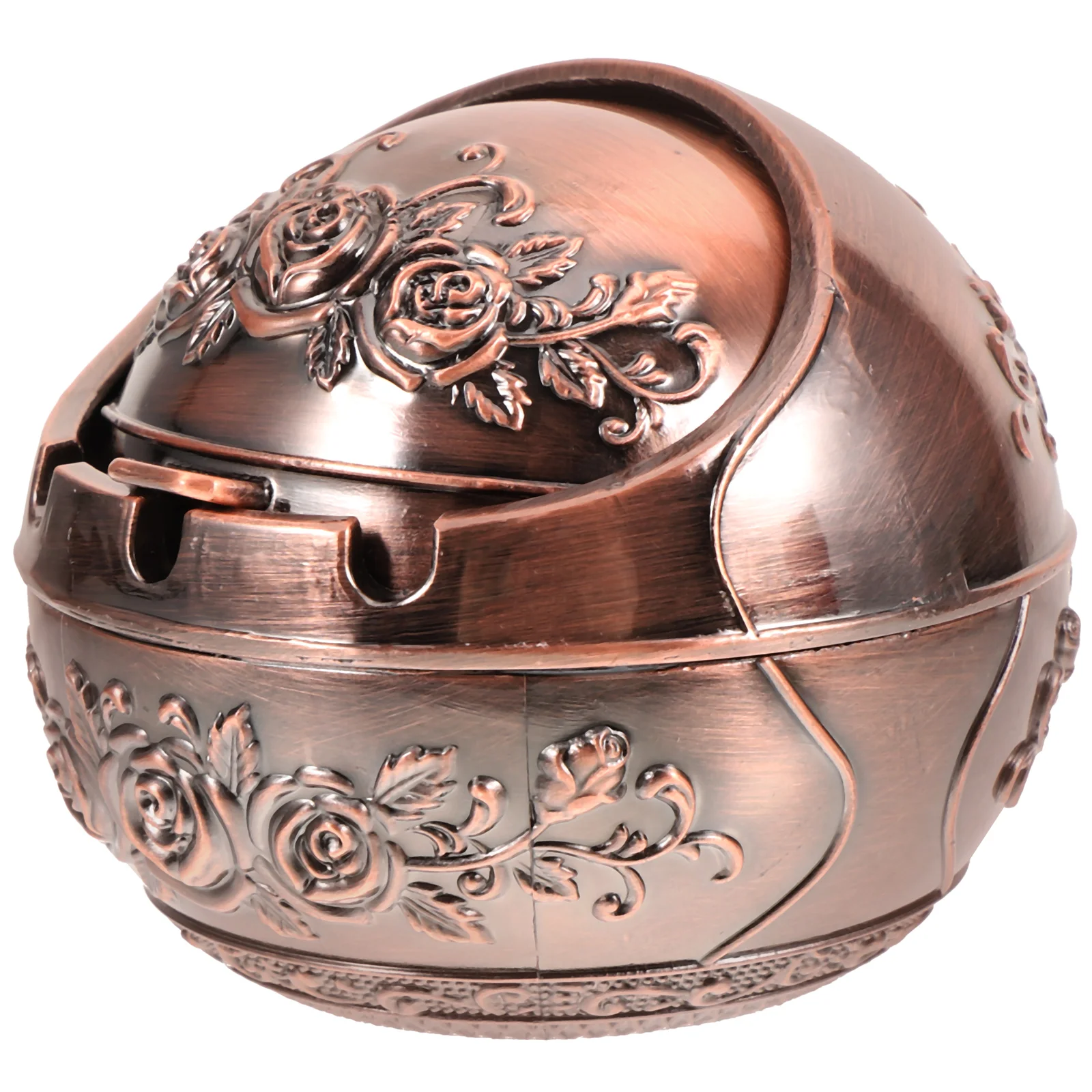 

Retro Rose Ashtray Ashtrays with Lids Spherical Aluminum Alloy Smokeless Indoor