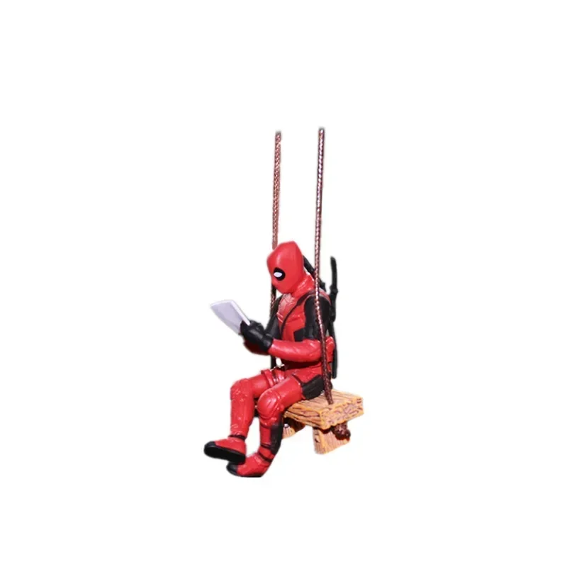 Cartoon Disney Deadpool Car Rearview Mirror Pendant Reading Small Mean Hand Action Figure Car Pendant Cars  Accessory