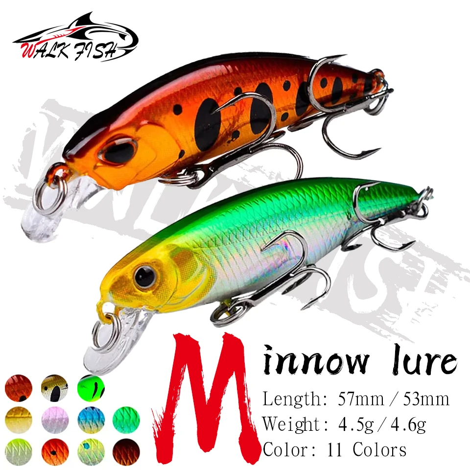 WALK FISH 1PC 4,5g 4,6g Minnow Mini Sinkende Angelköder Langstreckeninvestitionen Gefälschter Köder Bionic Kunststoff Harter Köder Angelausrüstung