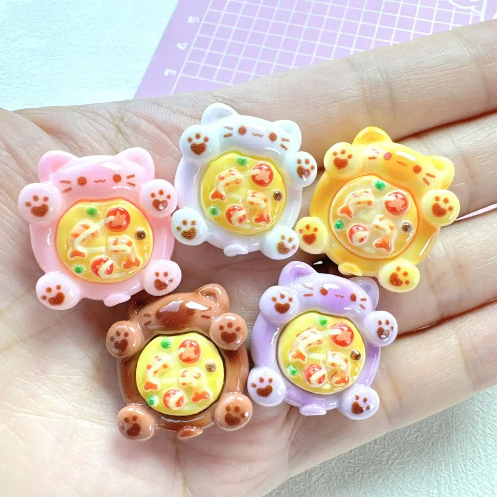 

Kawaii Cartoon Pizza Cats Cabochon DIY Pendants Miniatures Figure for Jewelry Making Hair Clips Shoes Decor Craft Bulk Wholesale