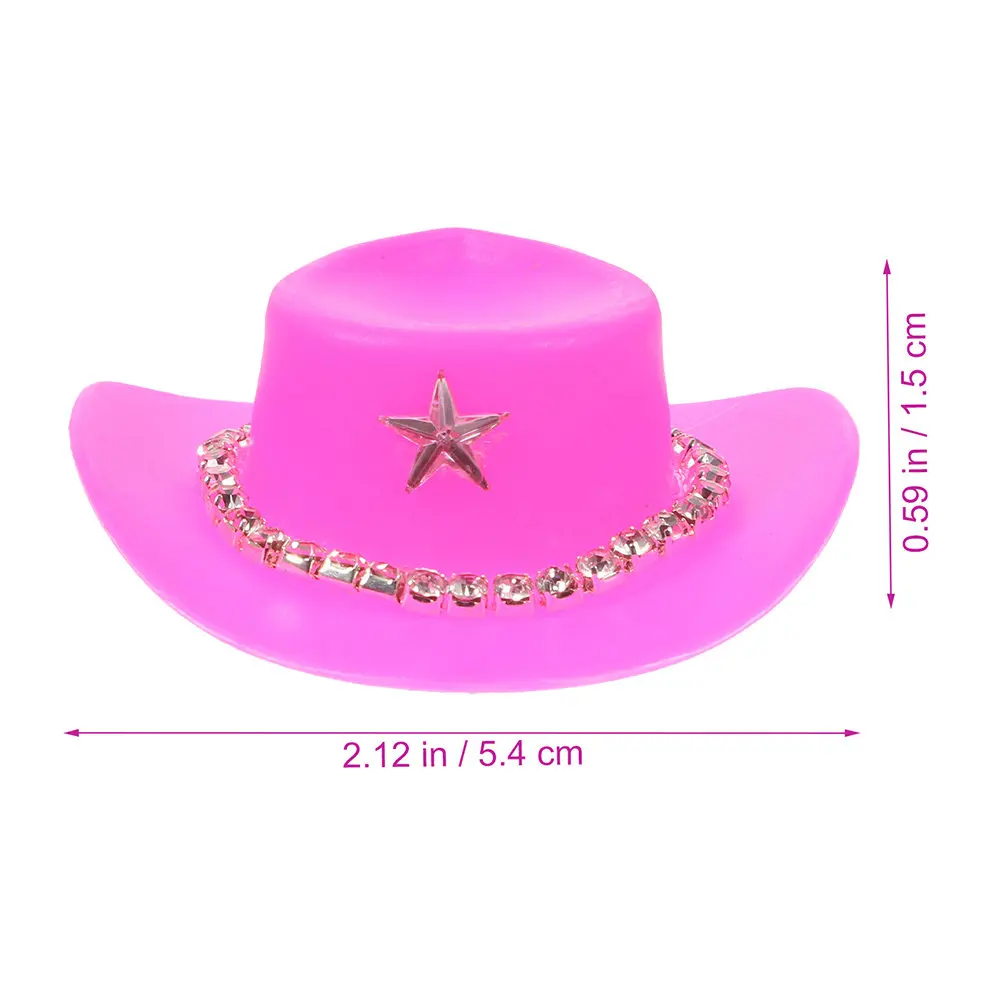 6Pcs Mini Cowboy Hats Adorable Tiny Western Hats Miniature Decorations for Crafts Dollhouse Supplies Party Accessories
