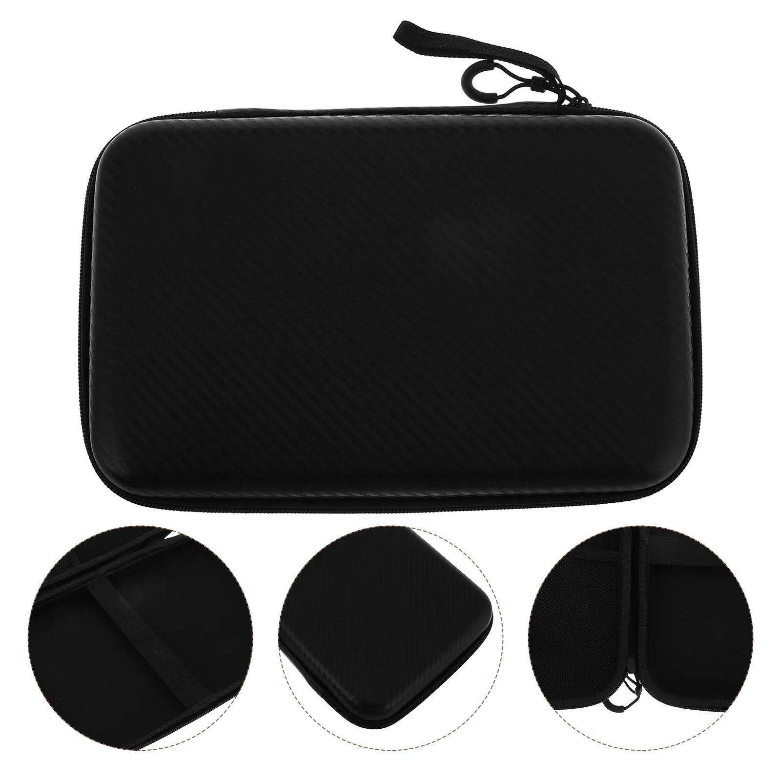 

1pc Large Capacity Table Tennis Racket Bag Hard Shell Bat Case Multiple Compartments Portable Tennis Racquet Bag For Accessories