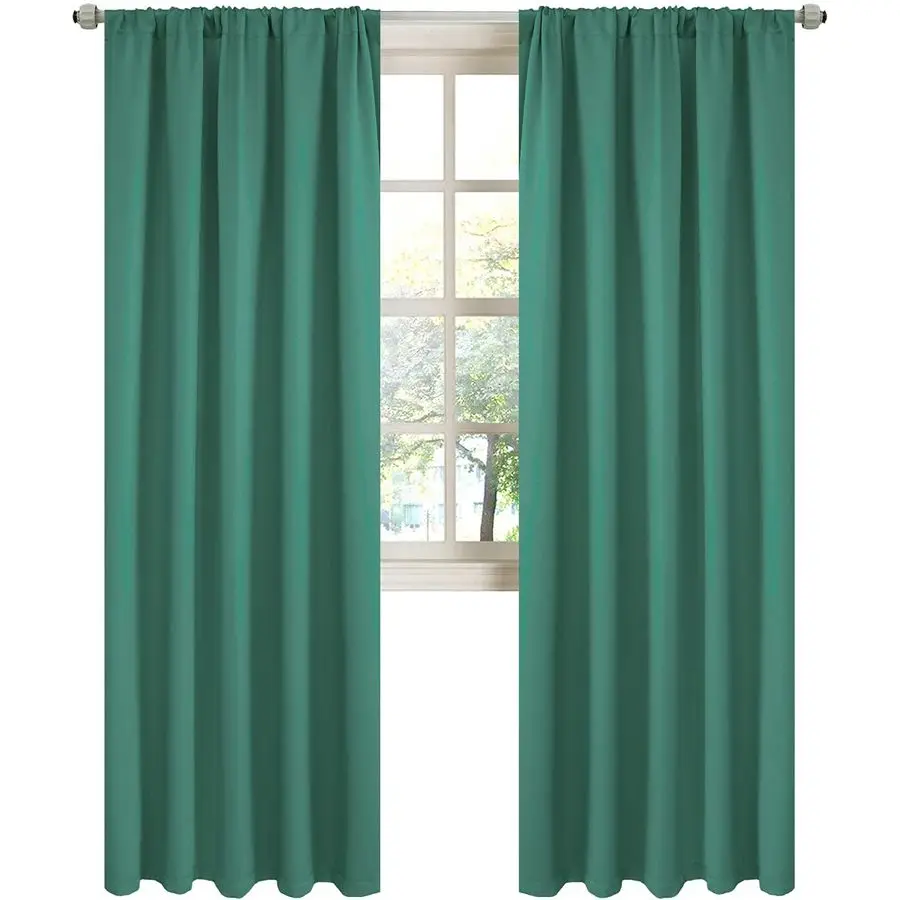 

Rod Pocket Blackout Curtains for Living Room Darkening Light Blocking Thermal Insulated Noise Reducing Privacy Window Drapes for