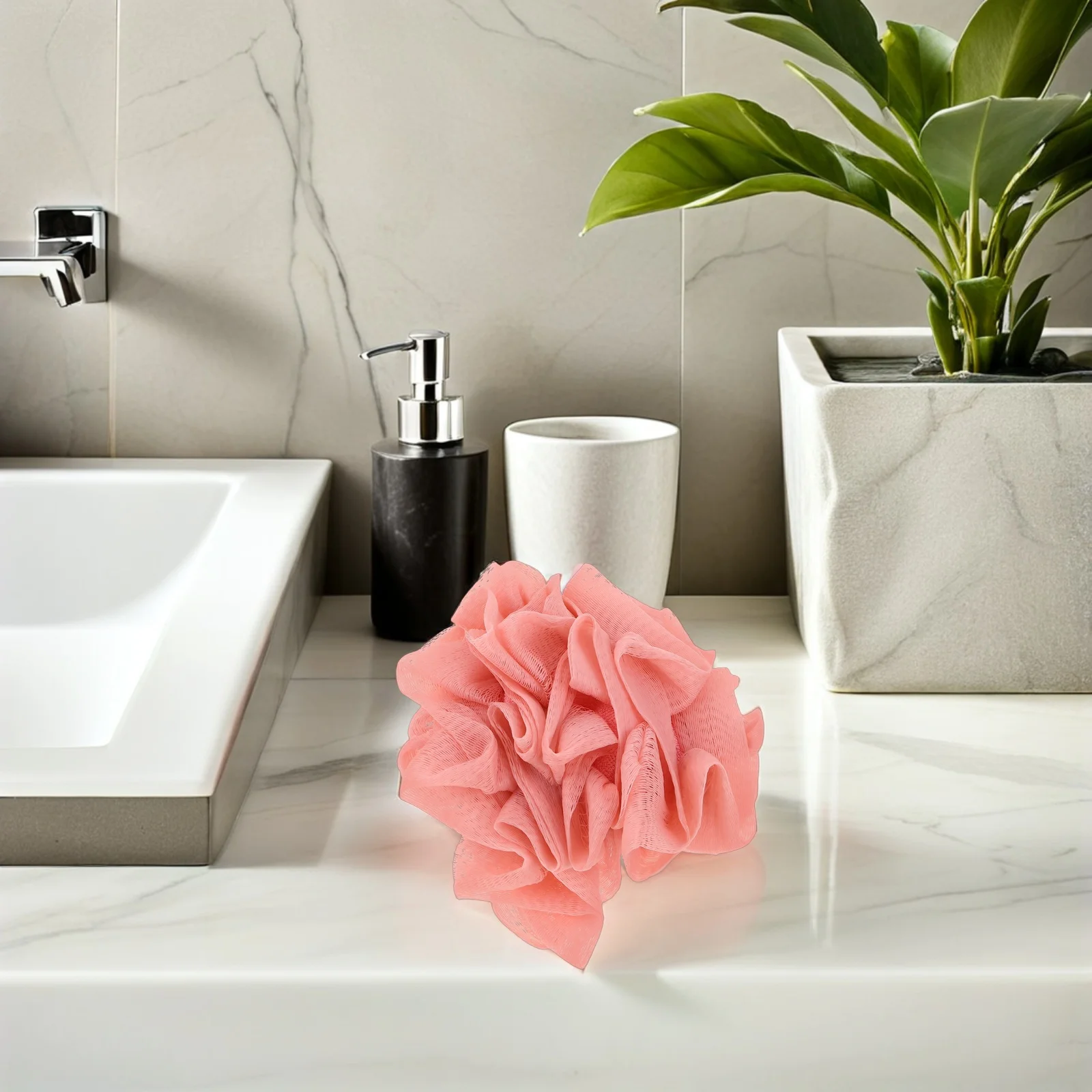 

4pcs Bath Sponge Body Sponge Mesh Pouf Shower Scrubber Foaming Loofah Ball For Gentle Exfoliating Skin Cleaning Spa