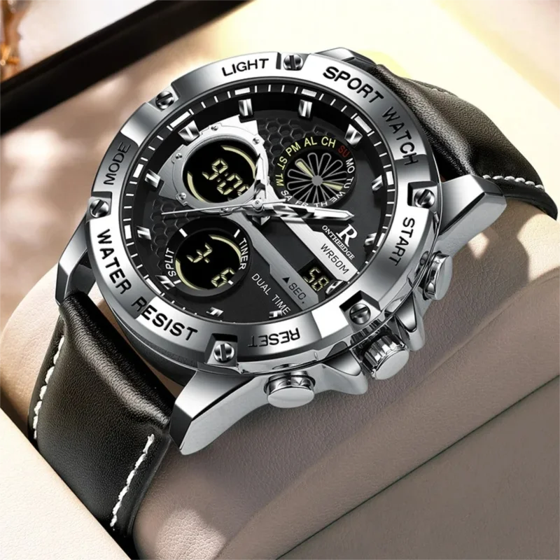 Luxury Mens Sport Watch Multifunction Dual Display Date Waterproof Digital Wristwatch Students Trend Fashion Timepiece