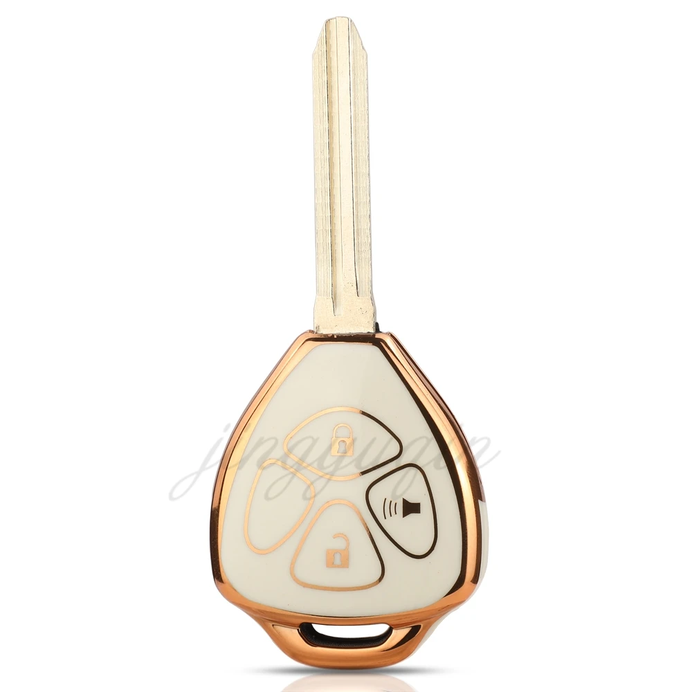 Jingyuqin 3B TPU Remote Car Key Cover Case For Toyota Camry Corolla Crown Prado Yaris Tarago RAV4 REIZ Avalon Venza 2007-2012