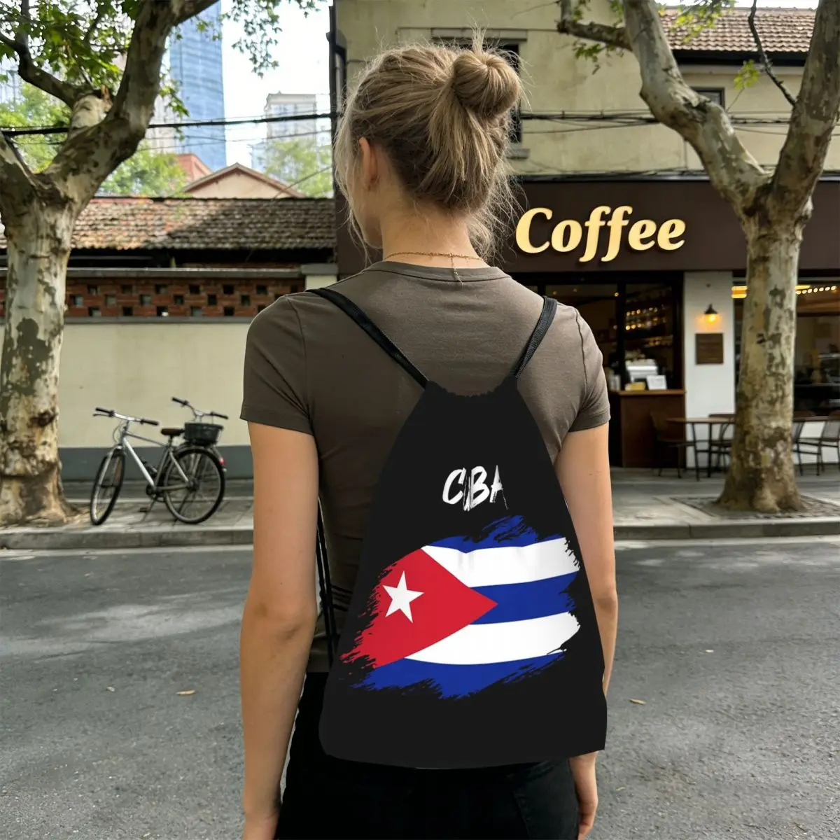 Flag Of Cuba Cuban Patriotic Backpacks Portable Drawstring Bundle Pocket Sundries Bag Book Bags for Man Woman Students