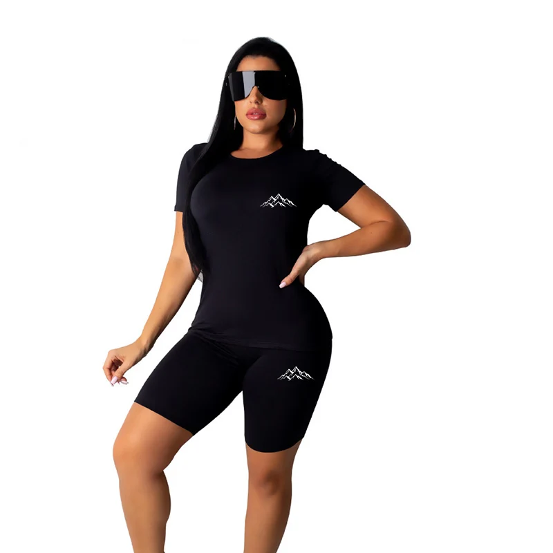 

2026 Summer Two Piece Set for Women T-Shirts O-Neck Shorts Daily Short Sleeve Tracksuit Matching Hot Sales Casual Woman Clothing