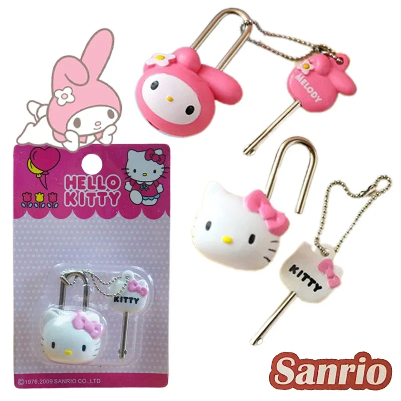 Sanrio Hello Kitty Melody Padlock Diary Lock Cartoon Zipper Bag Backpack Handbag Drawer Cabinet Luggage Mini Plastic Lock Tools