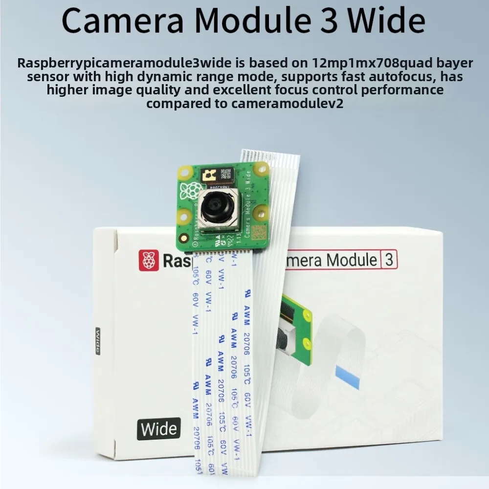 For Raspberry Pi Camera Module 3 NoIR IMX708 12MP Autofocus Camera Module 75° FOV Night Vision Camera for Raspberry Pi Accessory