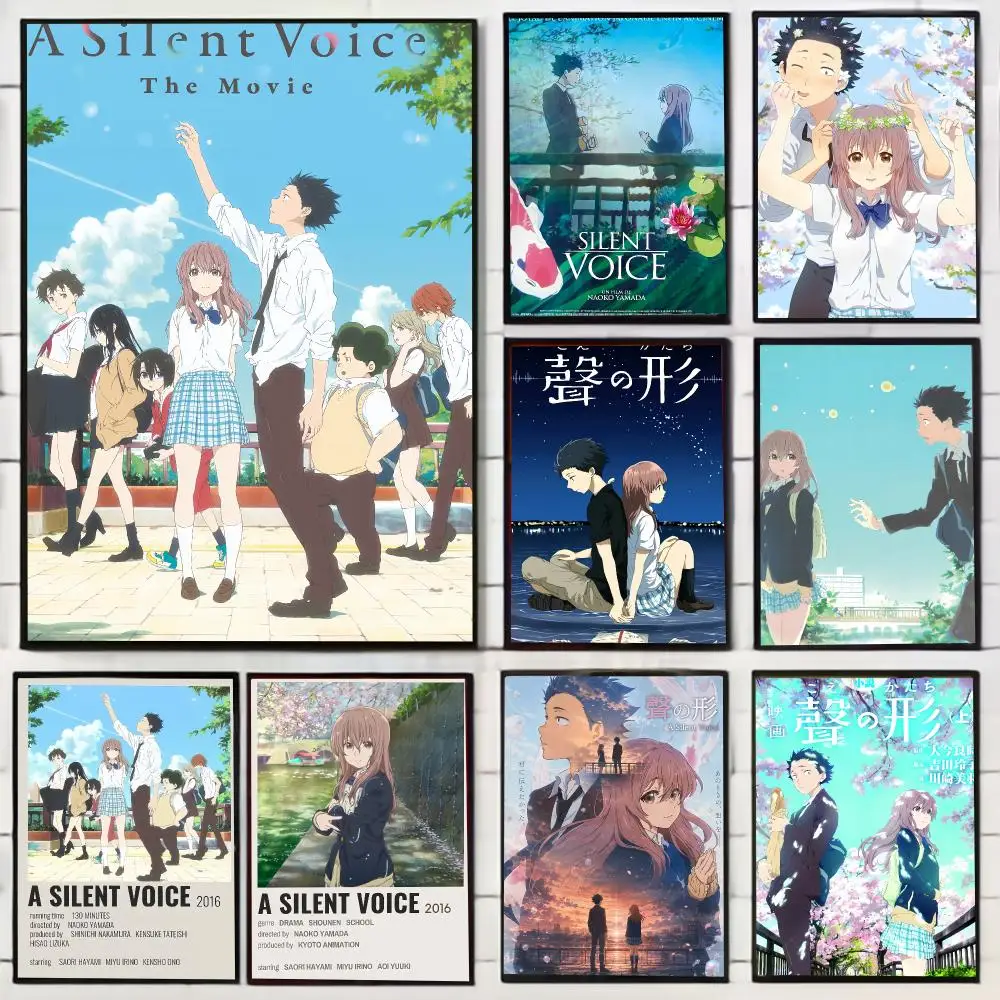 Movie A Silent Voice Painting Calligraphy Stylish Wall Art Poster, Bedroom Living Room Home Decor Gift