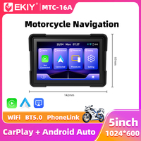EKIY 5 inch Wireless CarPlay Moto Android Auto Portable Digital Motorcycle Dashboard GPS Motorcycle Navigation Display Screen