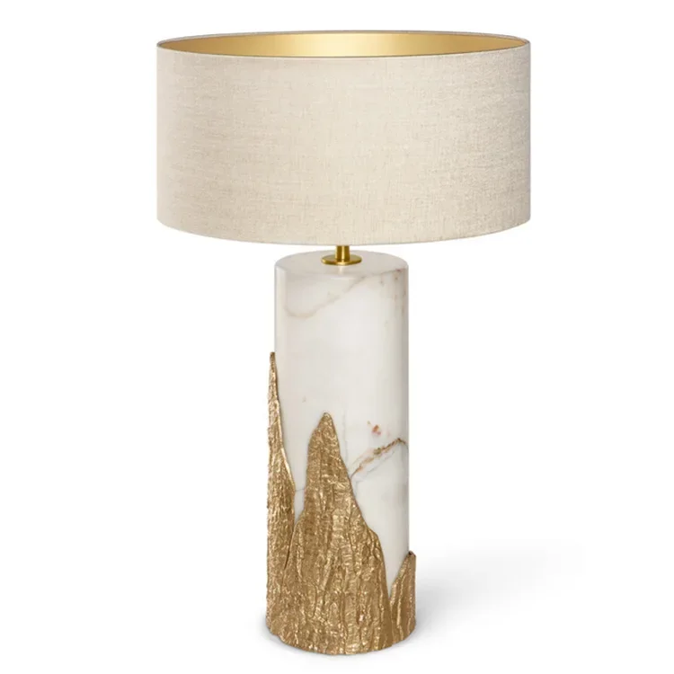 High-grade marble pure copper table lamp Nordic art designer hotel room living room decorative table