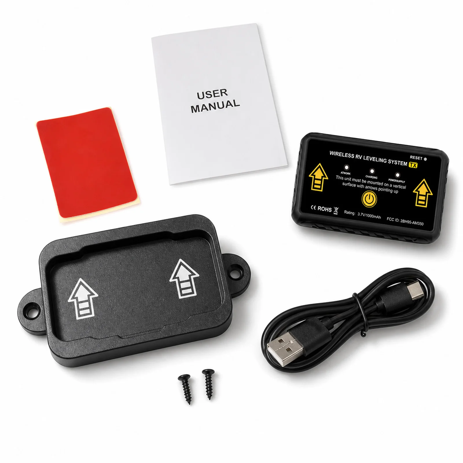 Drahtloses RV-Nivelliersystem AM350-X Bluetooth-Wohnmobil-Nivelliersystem App Echtzeit-Neigungs- und Rollenkontrolle für Wohnmobile und Anhänger – Detail 6