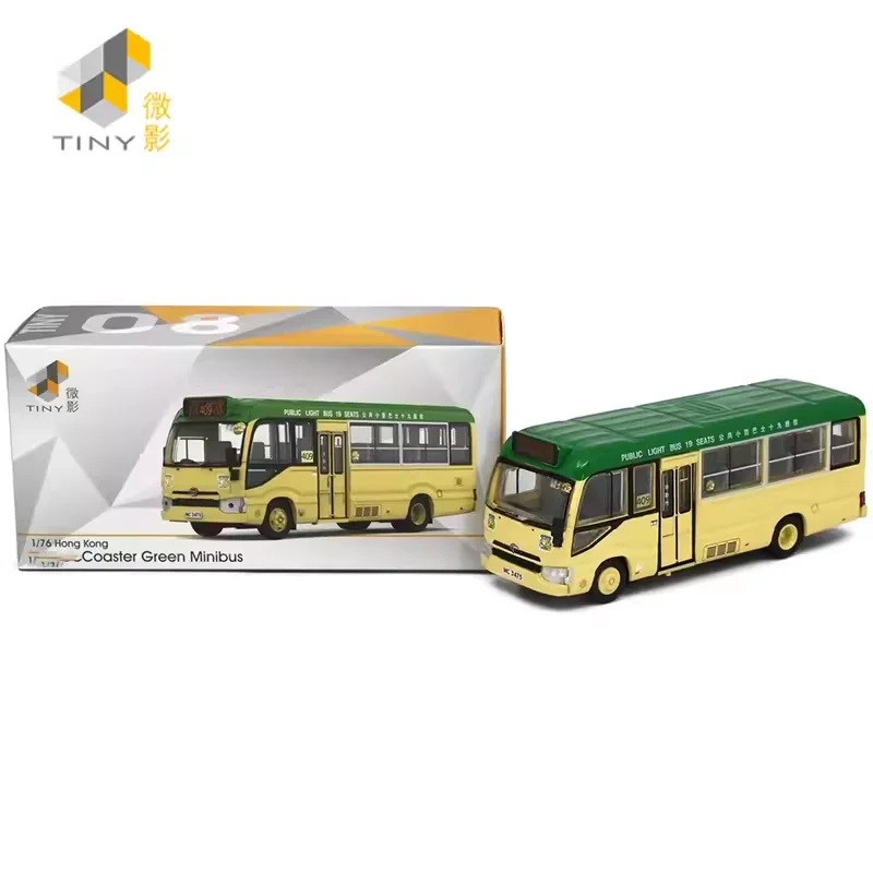 Tiny 1/76 Coaster Green Minibus Hong Kong Bus Diecast Metal Car Collection Limited Edition Hobby Toys