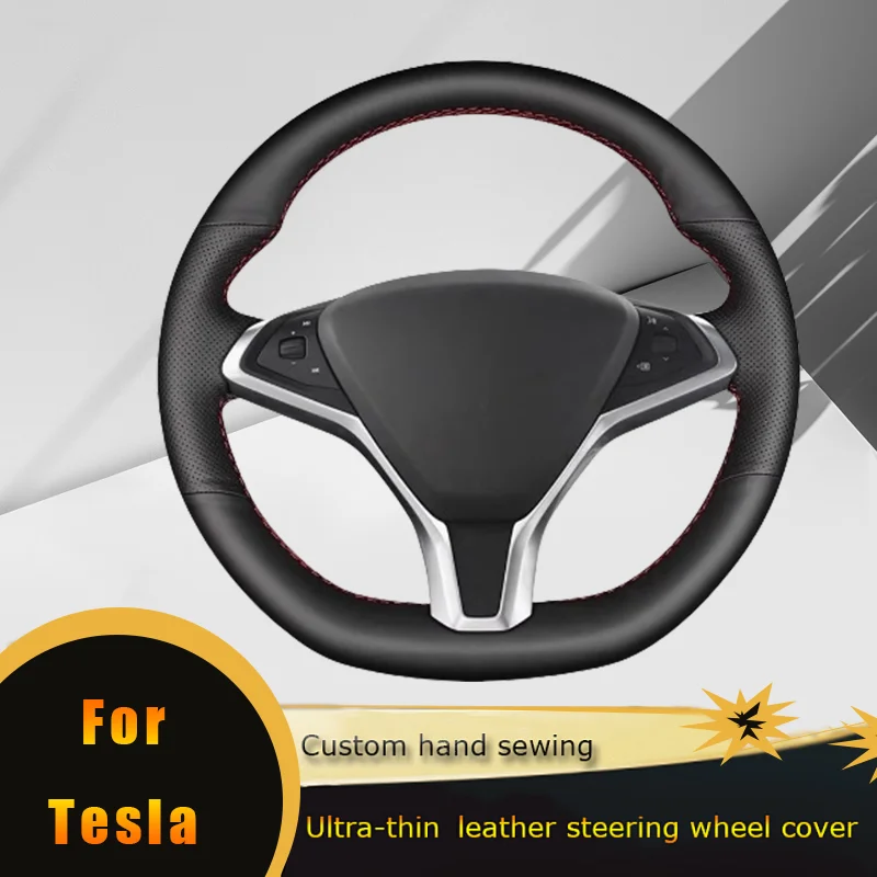 

DIY Car Steering Wheel Cover Non Slip Perforated Microfiber Leather For Tesla Model S 2009-2021 Model X 2012-2021Car Accessories