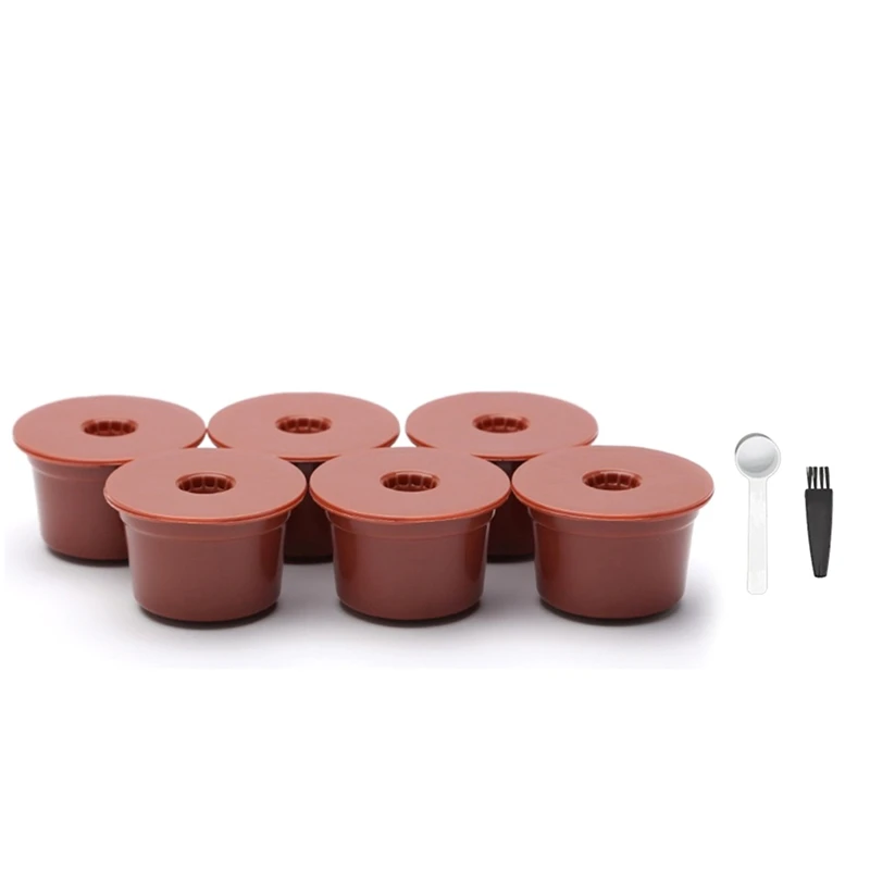 6PCS Reusable Coffee Filter Capsules For Caffitaly S21 S22 Refillable Food Grade Plastic Coffee Pods Refill Capsule