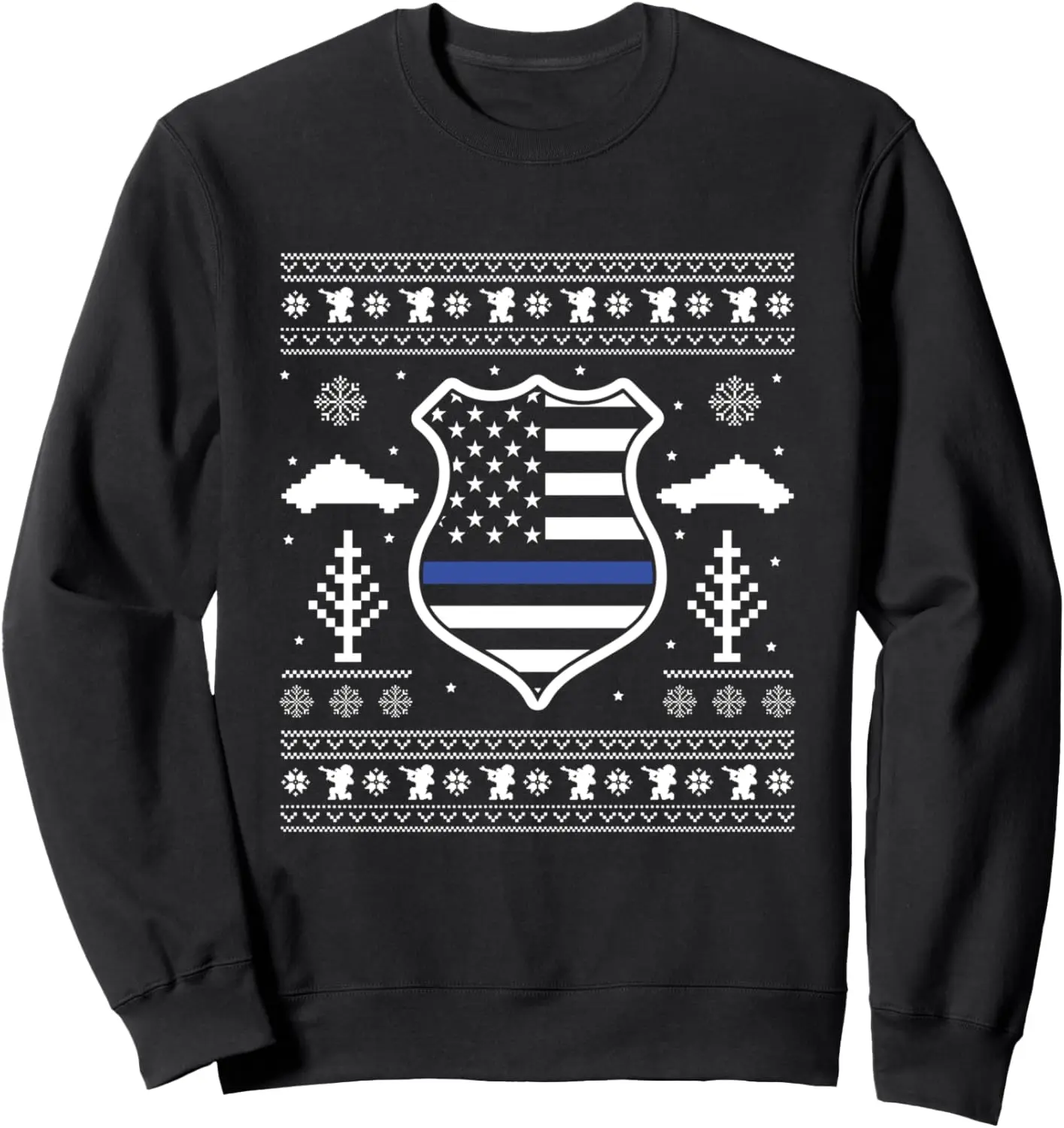 Ugly Police Officer Kerstsweater Dunne blauwe lijn