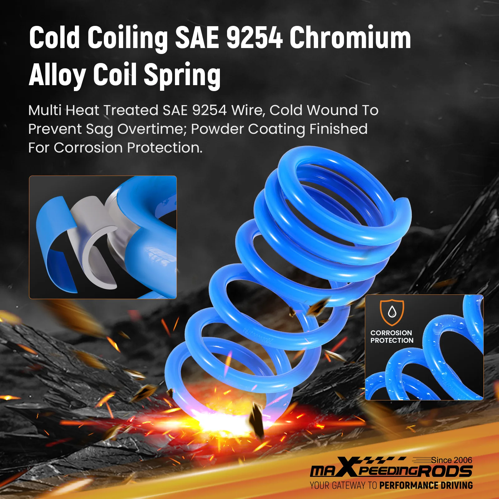 Drop Springs Lowering Kits for Ford Mustang (S550) Base EcoBoost GT V6 V8 2015-2023
