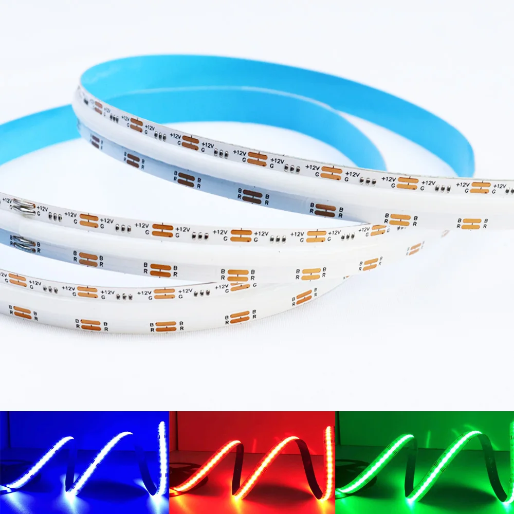 Pasek COB LED 12V 24V o wysokiej gęstości o wysokiej gęstości elastyczny liniowe taśma LED Bar ciepły biały biały RGB RGB + wtc światła kuchnia