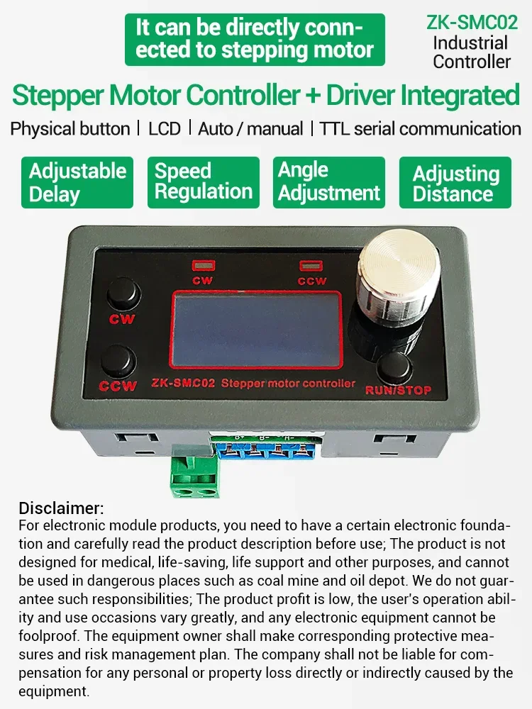 SMC02 Stepper Motor Driver and Controller DC 5-30V 4A Reverse Pulse Speed Control Board Programmable PLC Serial Communication