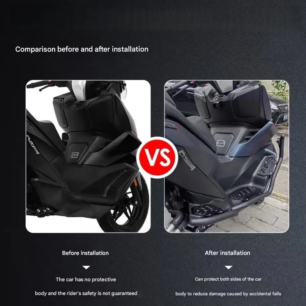 FOR VOGE SR250GT Stainless Steel Full-Wrap Bumper Widened Aluminum Footpegs Special Exhaust Crash Bar Body Protection Accessory