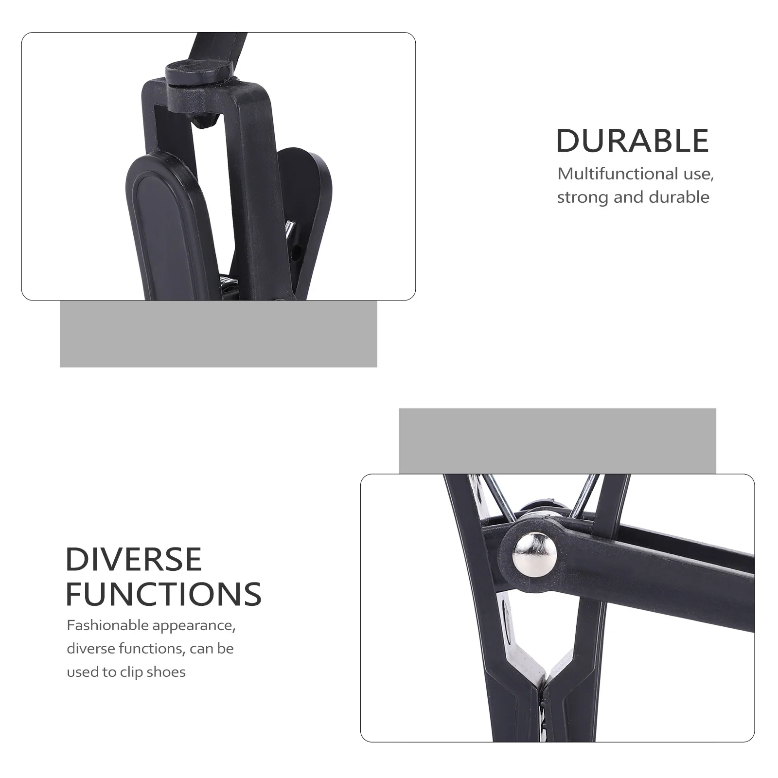 

10pcs Black Plastic 360° Swivel Hook For Laundry Outdoor Travel Multi-Functional Clothes Clip Towels Boots Curtains Storage