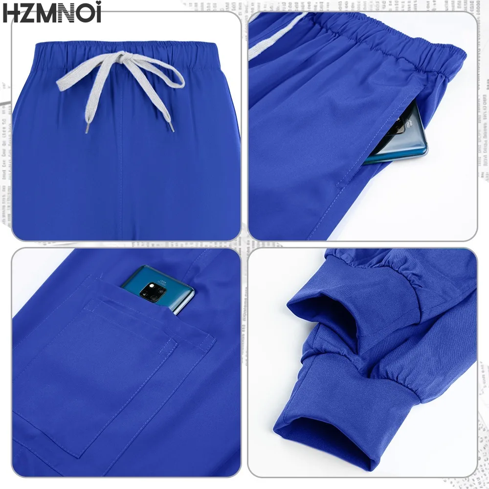 مجموعة فرك الطبية ممرضة الزي الجراحي امرأة الجمال عمال تمتد الدعك السريرية أعلى + سراويل للجري الطبيب الطبيب البيطري بدلة التمريض