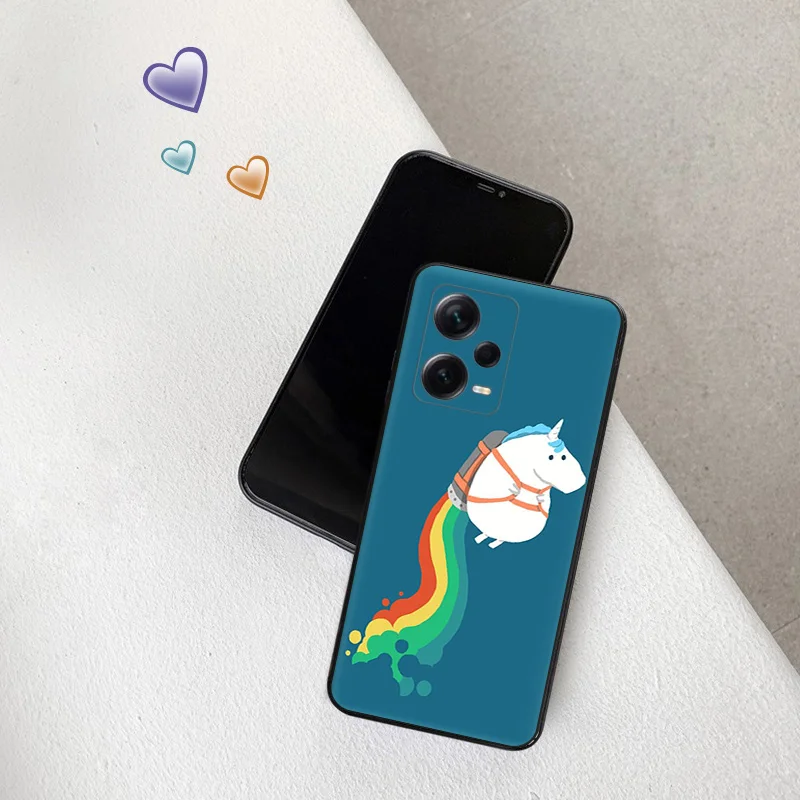 Silicone Soft Phone Case for Redmi Note 13 Pro 4G 5G 12 12c 13c Note12 Xiaomi 12t 12x 13Lite 12Lite Rainbow Unicorn Agnes Cover