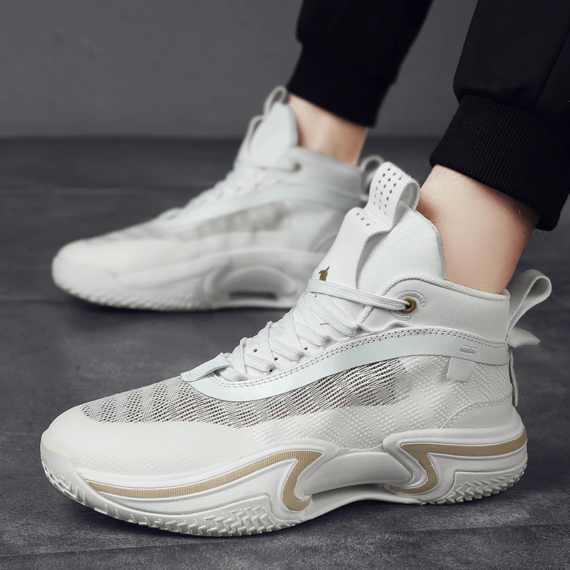 Minimalist shock absorbing basketball shoes lightweight soft insole breathable mesh outsole versatile youth daily street footwea
