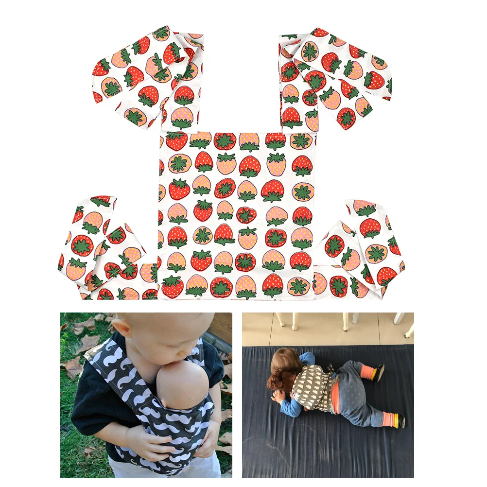 Children's Sling Cotton Baby Toy Cartoon Red Strawberry Pattern Shoulder Sling Baby Carrier