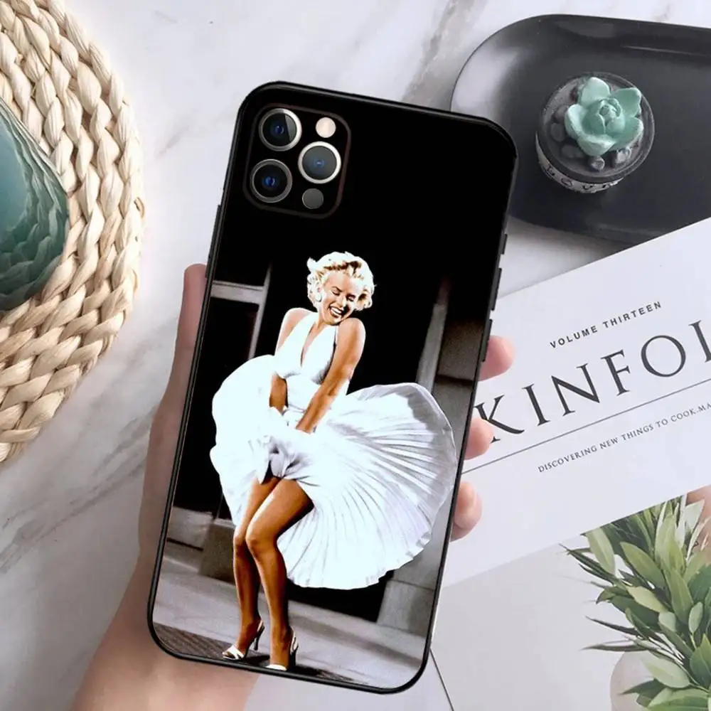 Чехол для телефона Sexy Girl M-Marilyn M-Monroe iPhone 16 15 14 13 12 Mini 11 Pro XR X XS MAX 7 8 Plus силиконовый чехол мягкий Фото №2