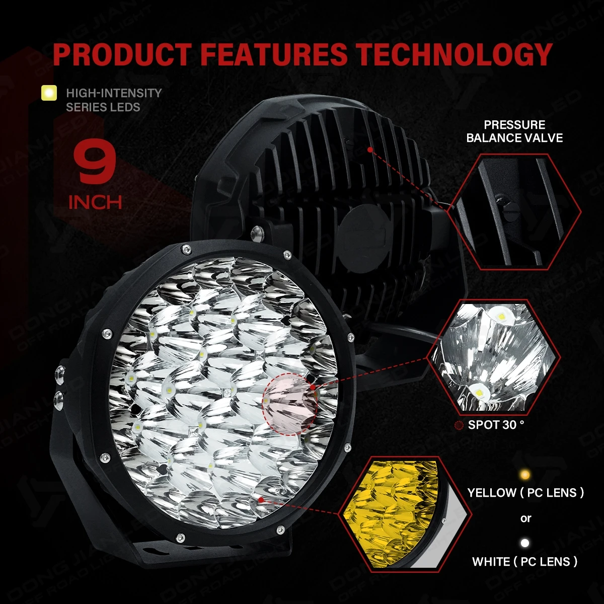9 Inch LED Driving Fog Light for Jeep Wrangler Gladiator  Bronco Chevy Silverado GMC Sierra 4x4 SUV Truck Bumper Off Road