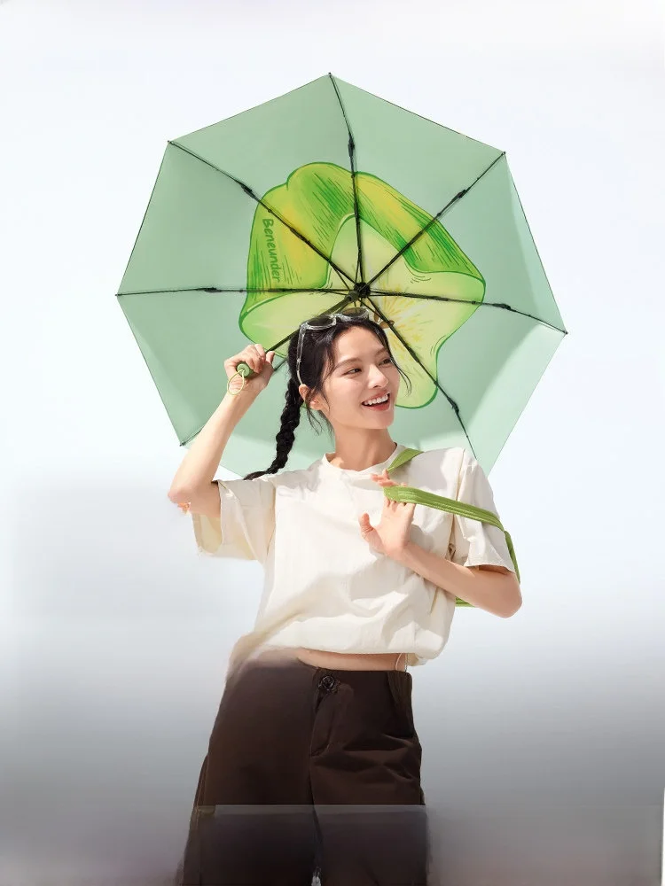 

Portable Women's Sunshade Umbrella Banana Leaf Fun Outdoor UV Protection Rain And Sun Dual-Purpose Umbrella Compact Carry-On