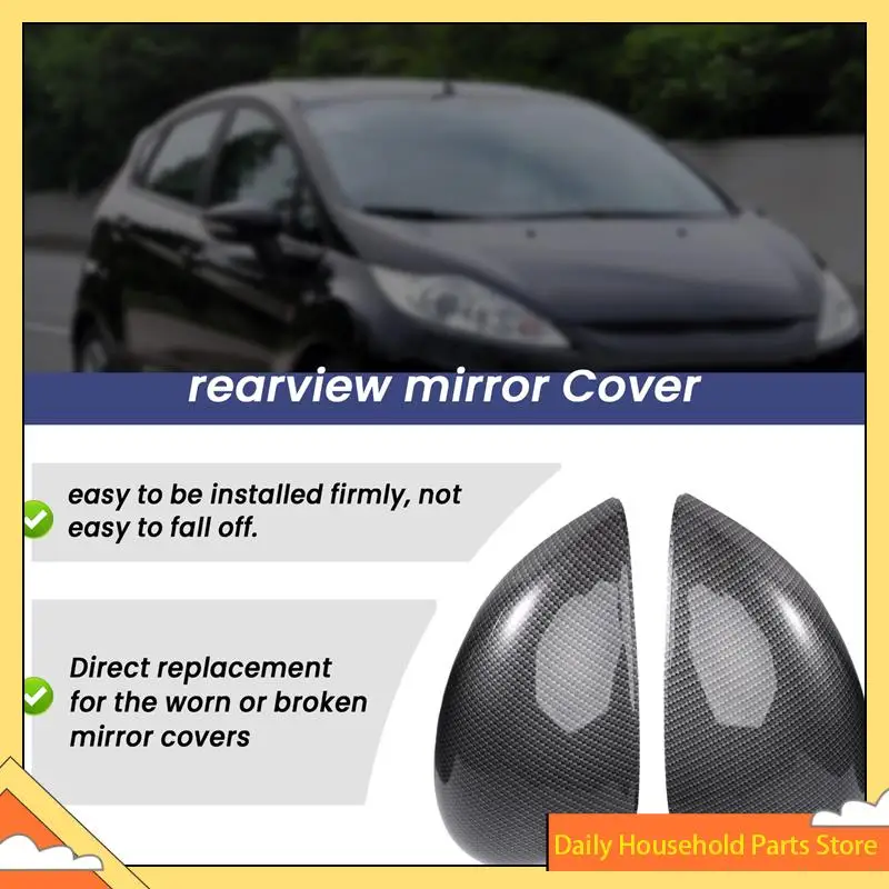 【تخفيضات كبيرة】غطاء مرآة الجناح الجانبي من ألياف الكربون أغطية مرايا الرؤية الخلفية لسيارة Ford Fiesta Mk7 2008 2009 2010 2011 2012 2013-2