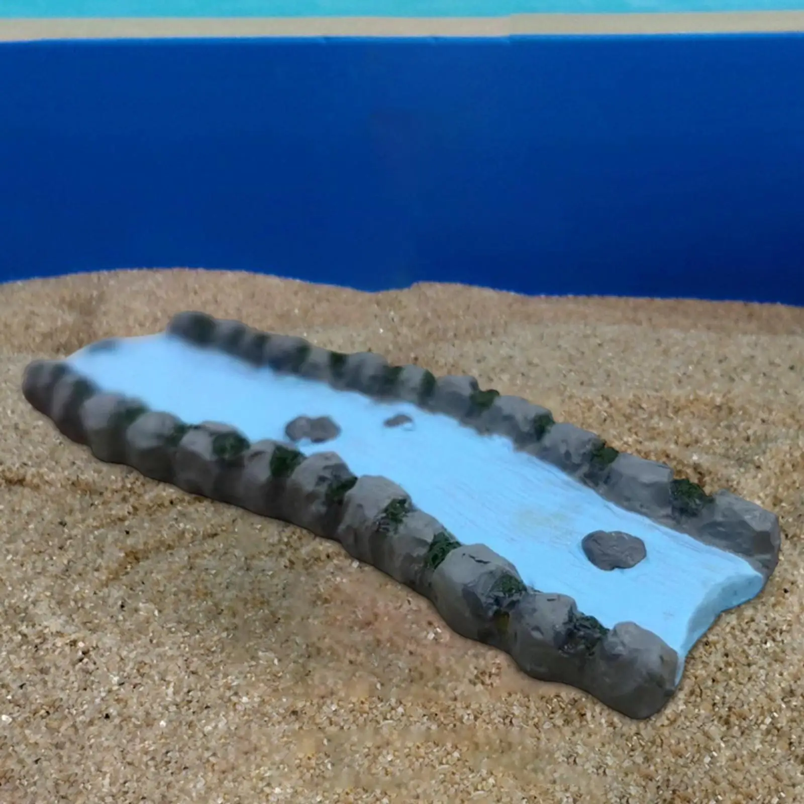 مصغرة الراتنج تيار تخطيط النحت المشهد الصغير DIY زخرفة الزخرفية تيار صغير الجنية روك نموذج القطار مشهد #4