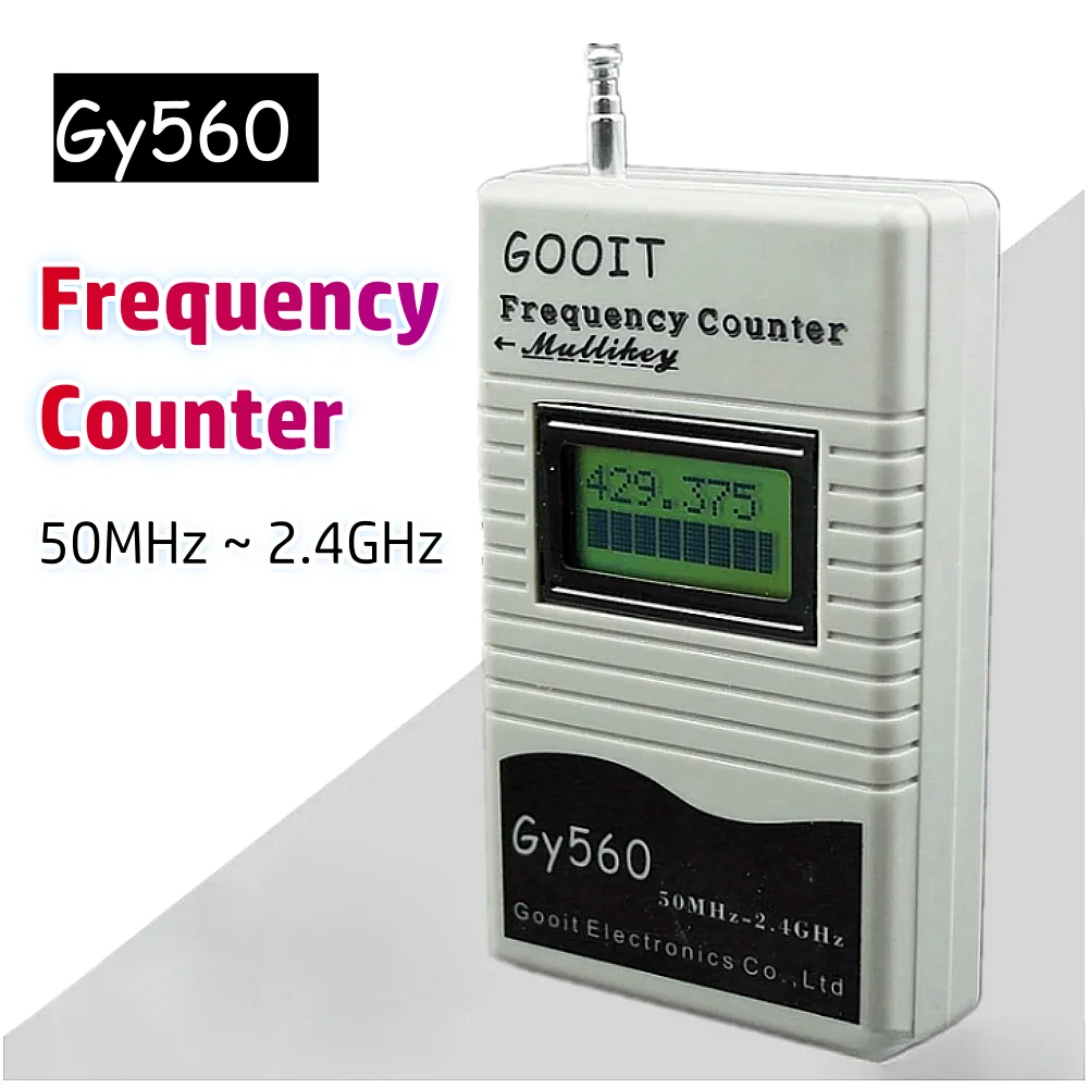 

GY560 Frequency Meter Counter Tester For Two-Way Radio Transceiver GSM 50MHz-2.4GHz 7 DIGIT LCD Display With Signal Meter